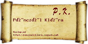 Pánczél Klára névjegykártya